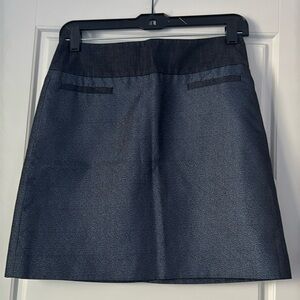 LOFT blue shimmer / denim mini pencil skirt sz 0
